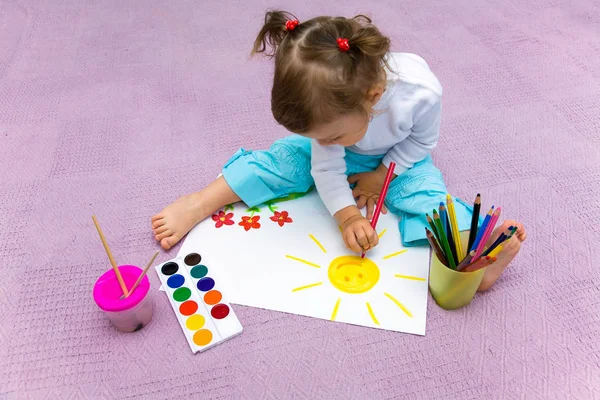 Kinderen thuis schilderij — Stockfoto