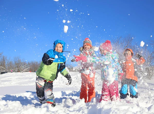 Kinderen in de winter — Stockfoto