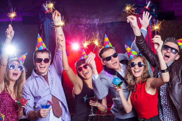 Young people on party