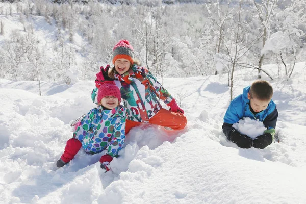 Niños en invierno —  Fotos de Stock