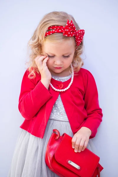 Portrait Little Cute Ladies Fashionista — Stock Photo, Image