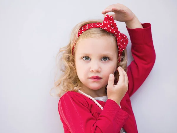 Portrait Little Cute Ladies Fashionista — Stock Photo, Image