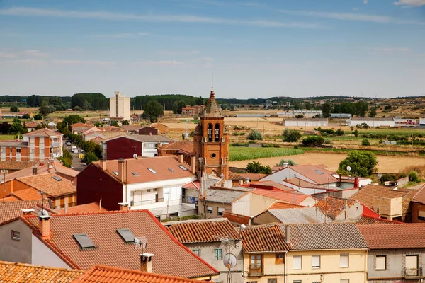 Domy, pohled Astorga, Španělsko — Stock fotografie