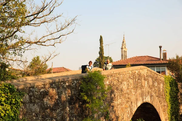 Puente medieval en Furelos — Foto de Stock