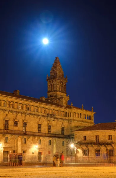 Nachtansicht der Kathedrale von Antiago, Spanien — Stockfoto
