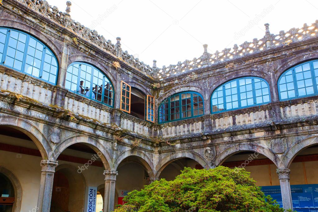 Inner court of Library of University of Santiago de Compostela