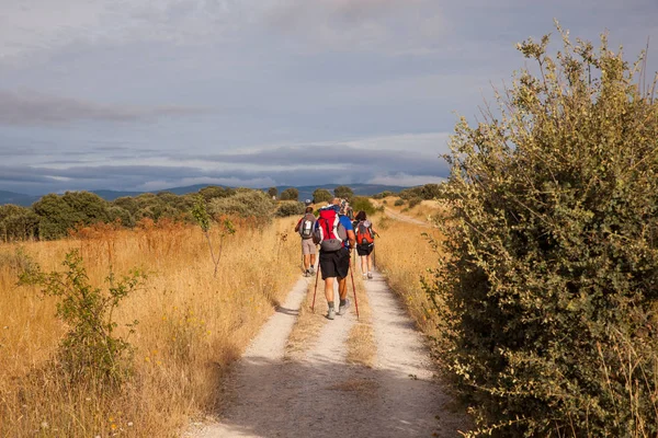 Pilgrimns along the way of St. James — Stock Photo, Image