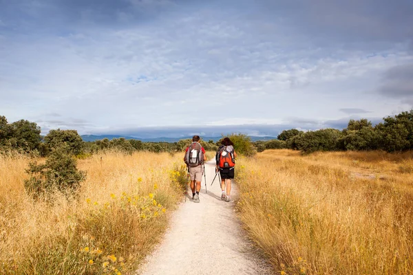 Pilgrimns στο δρόμο του Αγίου Ιακώβου — Φωτογραφία Αρχείου