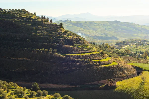 Vista sulla campagna siciliana — Foto Stock