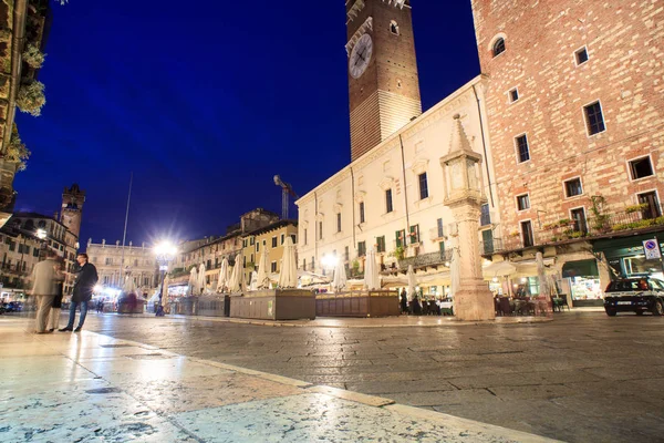 Piazza delle Erbe, the Market's square in Verona — Stock Photo, Image