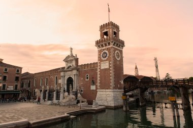 View of the historic Arsenale in Venice clipart