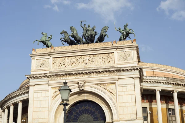 Politeama Színház, Palermo — Stock Fotó