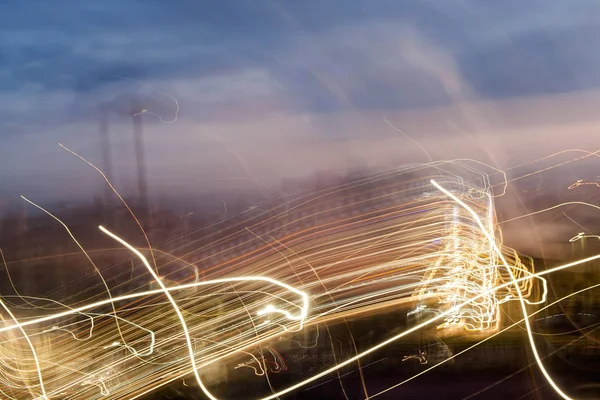 Light trail in the city — Stock Photo, Image