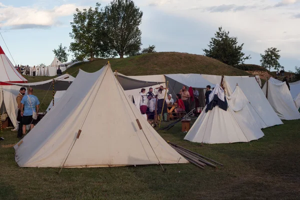 Tents on military camp — Stock Photo, Image