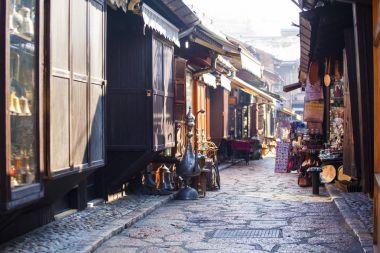 Saraybosna'da tipik sokak pazar