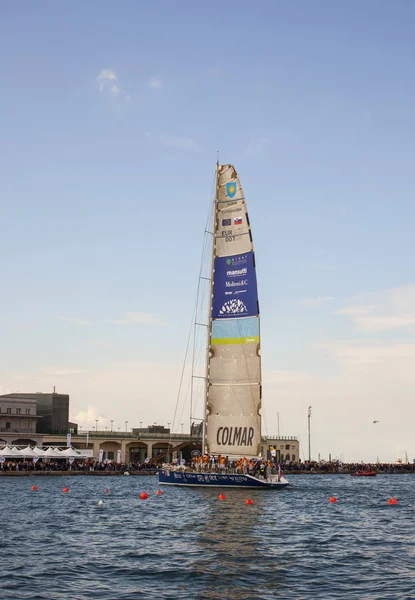 Maxi Jena powered tempus fugit sailboat, Barcolana regatta of Tr — Stock Photo, Image