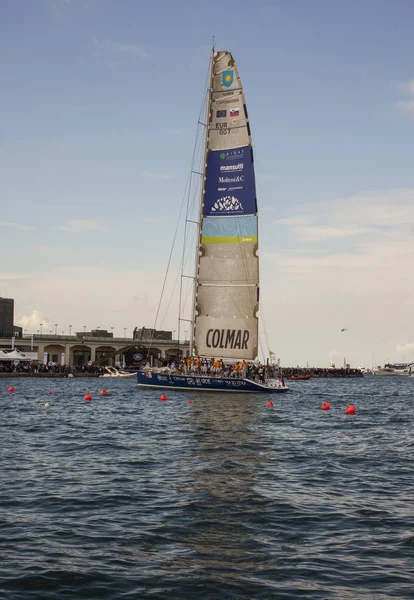 Maxi Jena propulsado tempus fugit velero, regata Barcolana de Tr — Foto de Stock