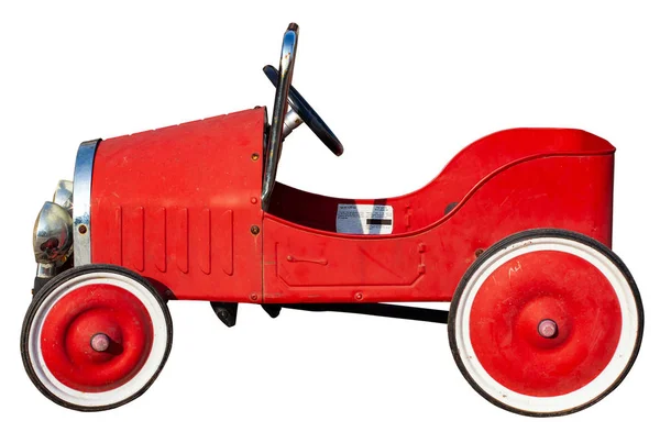 Red toy car isolated on white — Stock Photo, Image