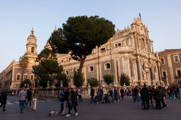 Pohled na barokní kostel sv. Agáty, Catania — Stock fotografie
