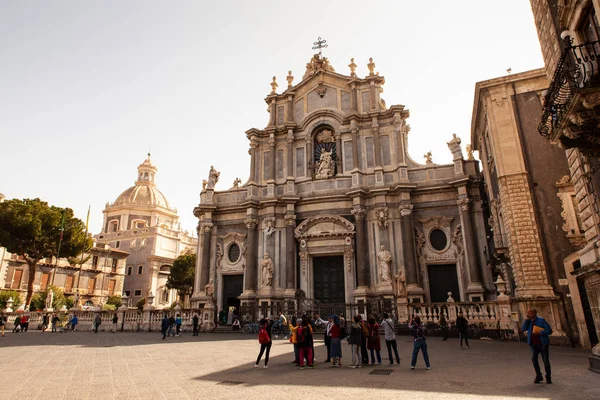 Zicht op barokke St. Agata kerk, Catania — Stockfoto