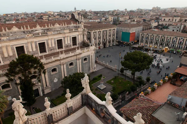 Bovenaanzicht op het Duomo plein, Catania — Stockfoto