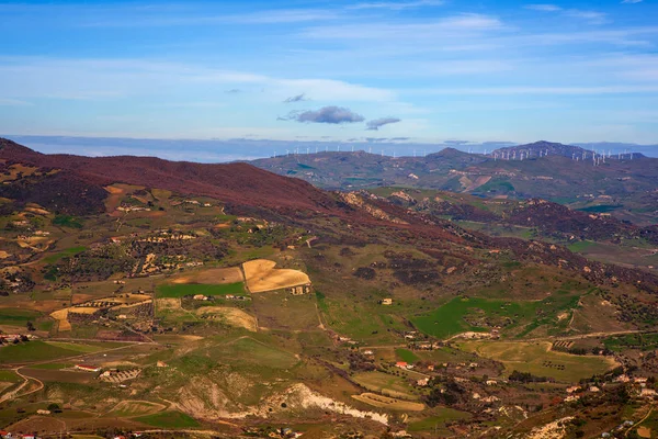 Vista de la típica campiña siciliana — Foto de Stock