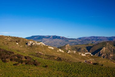 Tipik Sicilya kırsal manzarası