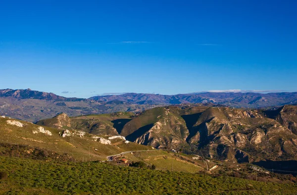 Tipik Sicilya kırsal manzarası — Stok fotoğraf