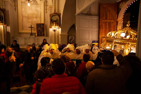 Leonforte Sicílie Dubna Tradiční Průvod Velký Pátek Dubna 2019 — Stock fotografie