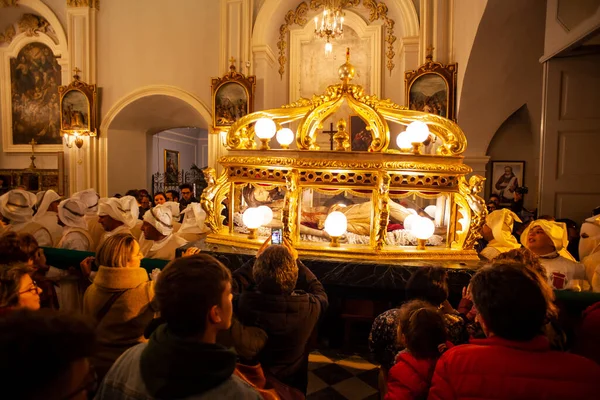 Leonforte Sicilia Aprile Tradizionale Processione Del Venerdì Santo Aprile 2019 — Foto Stock