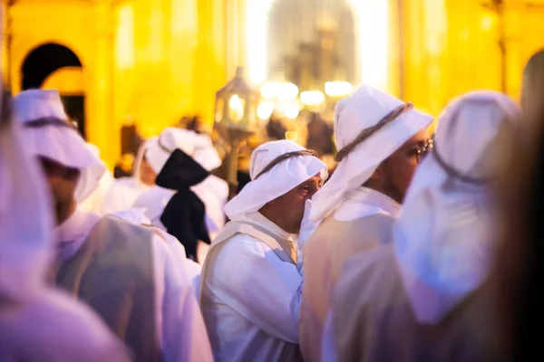 Leonforte Sicily April Christian Brethren Traditional Good Friday Procession April — Stockfoto