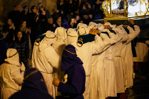 Leonforte Sicilia Aprile Fratelli Cristiani Durante Tradizionale Processione Del Venerdì — Foto Stock