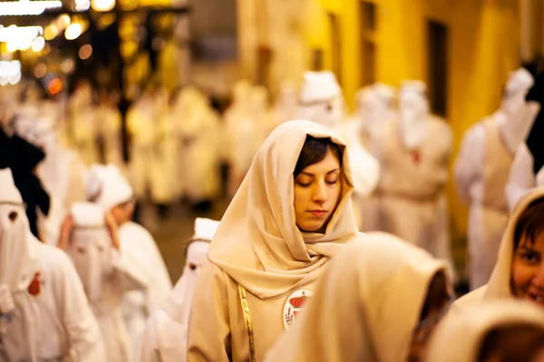 Leonforte Sicilia Abril Hermanas Cristianas Durante Tradicional Procesión Del Viernes — Foto de Stock