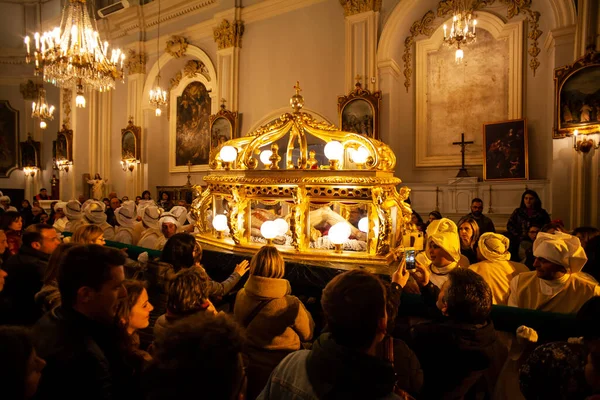 Leonforte Sicilia Abril Procesión Tradicional Del Viernes Santo Abril 2019 — Foto de Stock