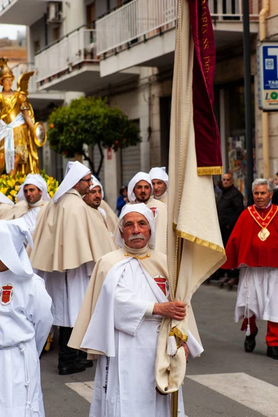 Leonforte Sizilien April Traditionelle Karwoche Prozession April 2019 — Stockfoto