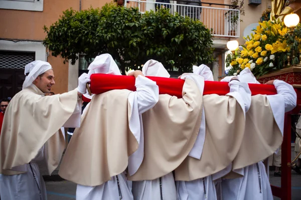Leonforte Sicilien April Traditionell Heliga Veckans Procession Den April 2019 — Stockfoto