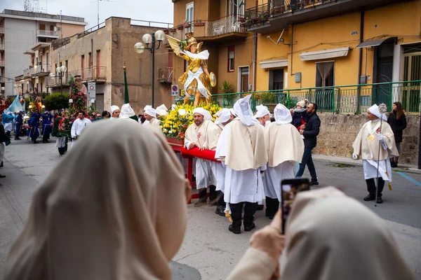 Leonforte Sicilia Abril Procesión Tradicional Semana Santa Abril 2019 — Foto de Stock