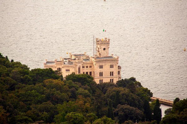 Vista Dall Alto Del Castello Miramare Trieste — Foto Stock