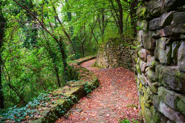 Trockenmauer Manchmal Trockenmauer Oder Trockenmauer Auf Dem Weg Sentiero Natura — Stockfoto