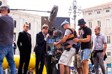 Trieste, İtalya - Eylül 07: perde arkası. Film ekibi, Gabriele Salvatores 'in yönetmenliğini yaptığı Il Ragazzo' yu filme alıyor.