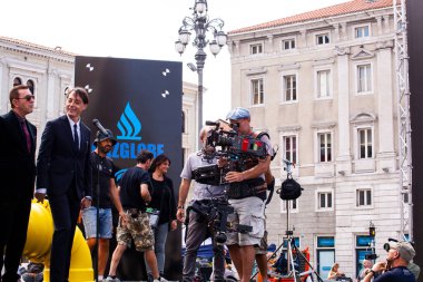 Trieste, İtalya - Eylül 07: perde arkası. Film ekibi, Gabriele Salvatores 'in yönetmenliğini yaptığı Il Ragazzo' yu filme alıyor.
