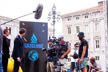 Trieste, İtalya - Eylül 07: perde arkası. Film ekibi, Gabriele Salvatores 'in yönetmenliğini yaptığı Il Ragazzo' yu filme alıyor.