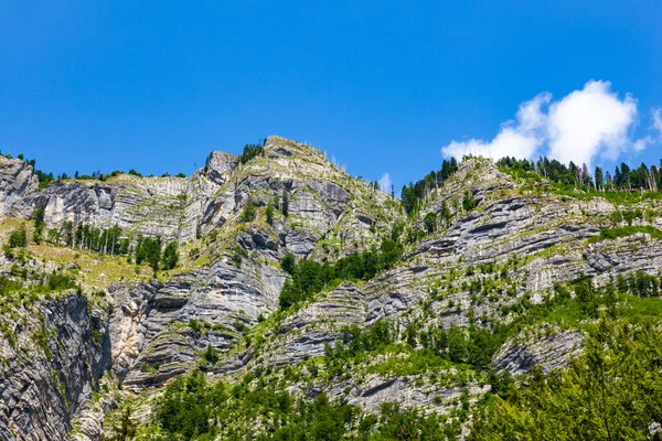 Άποψη Του Βουνού Από Καταρράκτη Savica Στο Εθνικό Πάρκο Triglav — Φωτογραφία Αρχείου