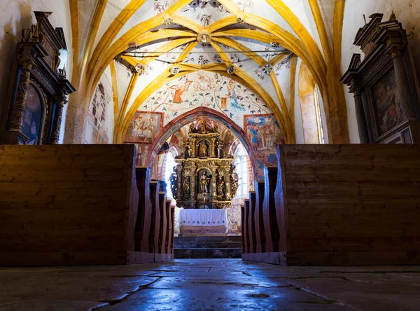 Wnętrze Kościoła Jana Chrzciciela Bohinj Słowenia — Zdjęcie stockowe