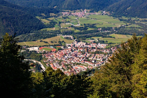 Vue Dessus Tolmin Petite Ville Slovénie — Photo