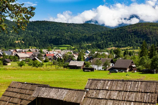 Άποψη Της Μικρής Πόλης Stara Fuzina Κοντά Στο Bohinj Της — Φωτογραφία Αρχείου