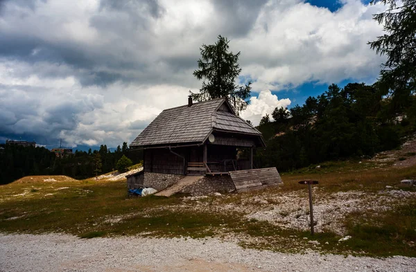 Udsigt Træhuset Vogel Skicenter Slovenien - Stock-foto