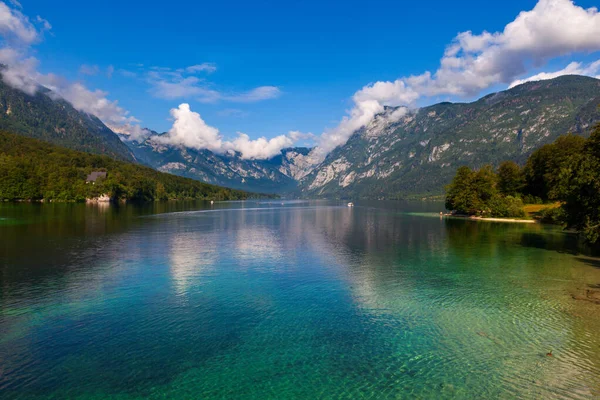 Vue Sur Lac Bohinj Grand Lac Permanent Slovénie Situé Dans — Photo
