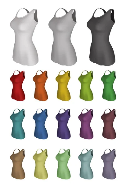 Plain female netball dress template — Stock Vector