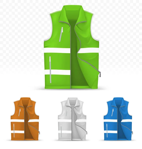 Unisex reflective vest isolated on transparent background — Stock Vector